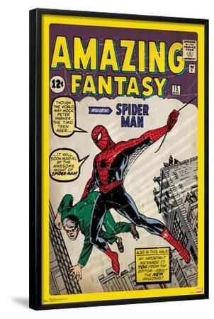 24X36 Marvel Comics Spider-Man - Cover - Black Framed Art Print Wall Art, 24x36