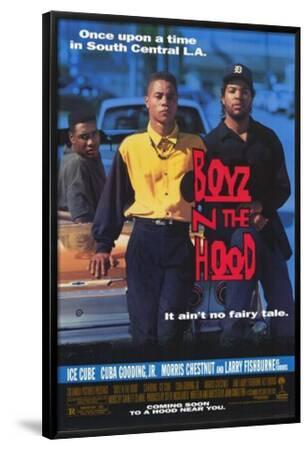 Boyz N the Hood - Black Framed Art Print Wall Art, 27x40