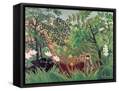 Exotic Landscape - Black Framed Canvas Print Wall Art, 16x12