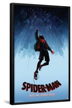Marvel Spider-Man - Into The Spider-Verse - Falling - Black Framed Art Print Wall Art, 22x34