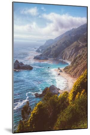 Misty Big Sur Coastline, California - Wood-Mounted Wall Art Print, 12x18