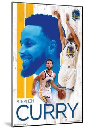 NBA Golden State Warriors - Stephen Curry 19 - Wood-Mounted Wall Art Print, 13x19
