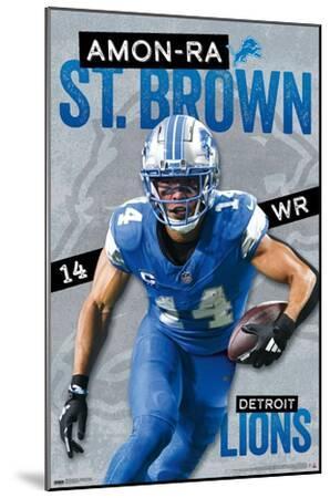 NFL Detroit Lions - Amon-Ra St. Brown 24 - Wood-Mounted Wall Art Print, 13x19