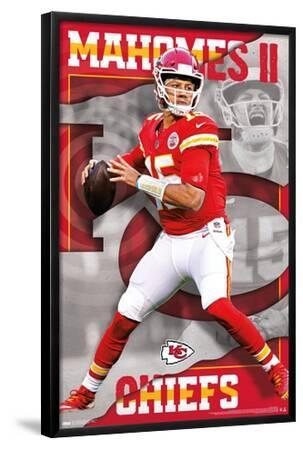 NFL Kansas City Chiefs - Patrick Mahomes II 22 - Black Framed Art Print Wall Art, 22x34