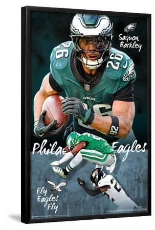 NFL Philadelphia Eagles - Saquon Barkley 25 - Black Framed Art Print Wall Art, 22x34