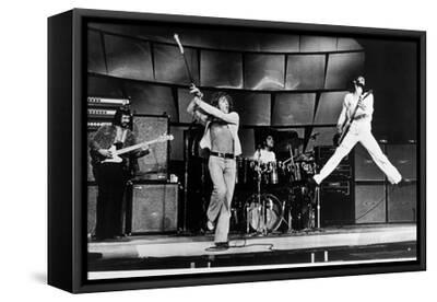 The Who on Stage in 1969 - Black Framed Canvas Print Wall Art, 18x12