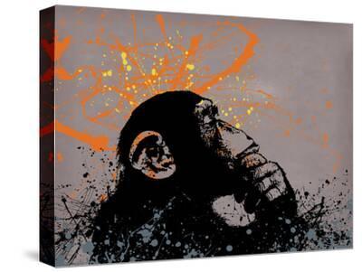 Thinker Monkey - Canvas Print Wall Art, 16x12