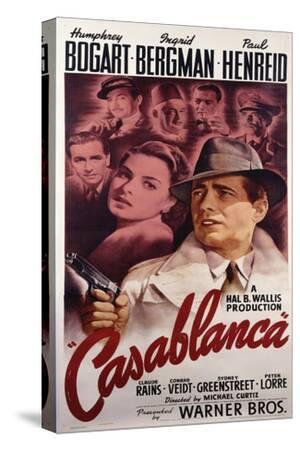 Warner Brothers Poster for the Film 'Casablanca', 1942 - Canvas Print Wall Art, 12x18